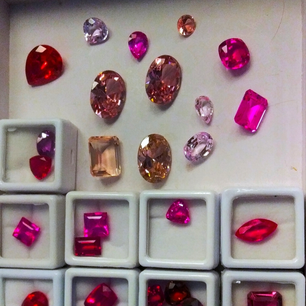Pink sapphires,ruby, tourmaline,kunzite, topaz
